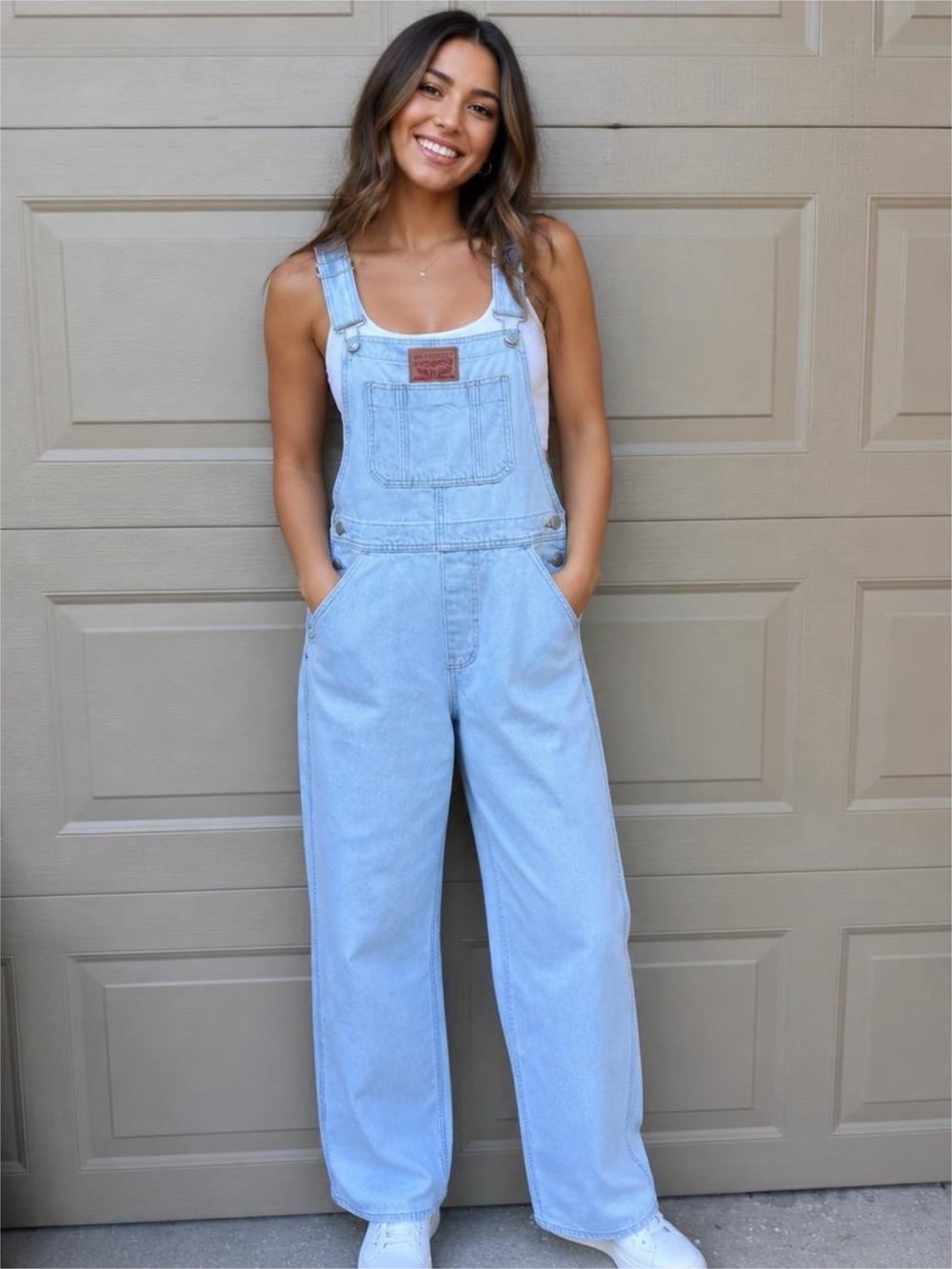 LEVIS Size LARGE Light Blue Denim Overalls Jeans for Women - Casual Relaxed Fit